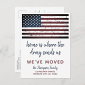 Carte Postale Faire-part Déplacement Militaire PCS Nous avons déménagé Drap (Devant / Derrière)