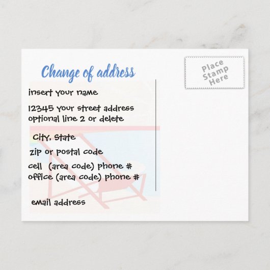 Carte Postale Faire-part Déplacer une nouvelle plage d'adresses (Dos)
