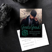 Carte Postale Faire-part Dés RPG | Emerald Tabletop Retro Gamer Graduation