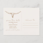 Carte Postale Faire-part Desert Boho Cow Skull Wedding Save the Date (Dos)
