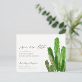 CARTE POSTALE FAIRE-PART DÉSERT CACTUS FOLIAGE EAU COULEUR ENREGISTRER LA D (Debout devant)