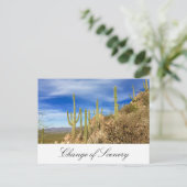 Carte Postale Faire-part Desert Cactus New Address Moving (Debout devant)