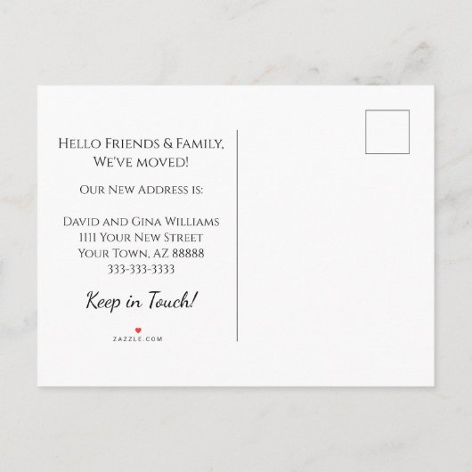 Carte Postale Faire-part Désert Sud-Ouest Nouveau foyer Élégant Déménagemen (Dos)