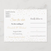 Carte Postale Faire-part Design de confettis mandala or élégant (Dos)