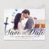 Carte Postale Faire-part Design Moderne Simple Script Photo Enregistrer La (Devant)