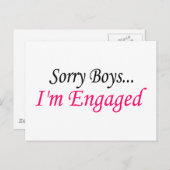 Carte Postale Faire-part Désolé Les Garçons Je Suis Engagé (Devant / Derrière)