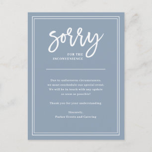 Carte Postale Faire-part Désolé pour la Gêne   Annulation ou Report
