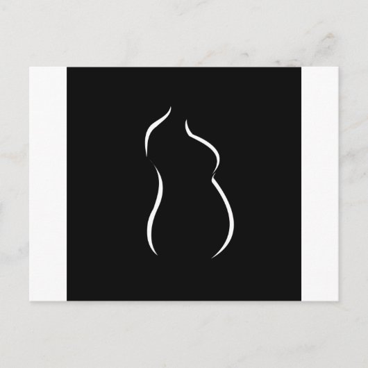 Carte Postale Faire-part Dessin abstrait de grossesse (Devant)
