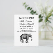 Carte Postale Faire-part Dessin éléphant vintage (Debout devant)