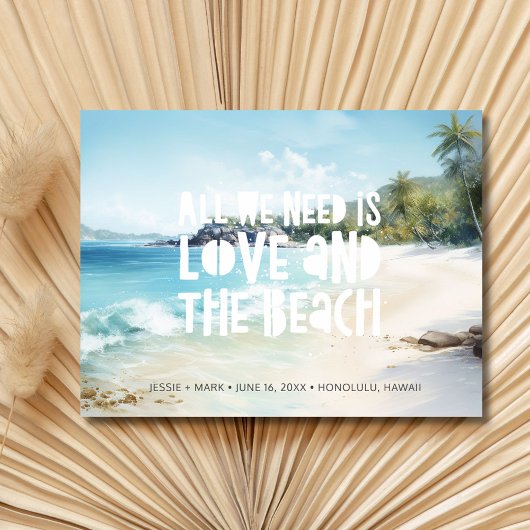 Carte Postale Faire-part Destination Beach Wedding Enregistrer la date