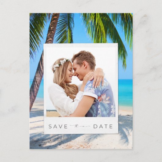 Carte Postale Faire-part Destination Beach Wedding Photo Enregistrer la dat (Devant)
