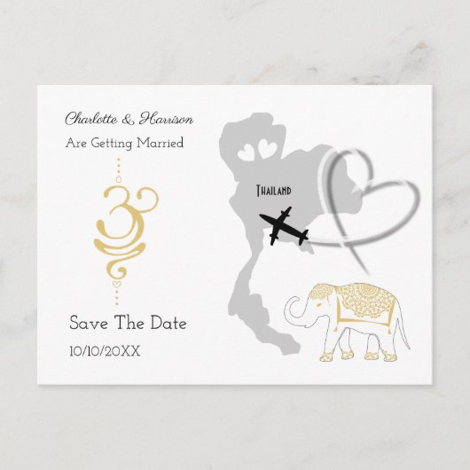 Carte Postale Faire-part Destination de mariage tropical en Thaïlande (Devant)