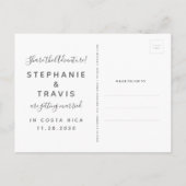 Carte Postale Faire-part Destination Mariage Enregistrer Date Blush Pink Ma (Dos)