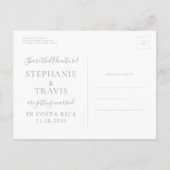 Carte Postale Faire-part Destination Mariage Enregistrer la date Mauve Cart (Dos)