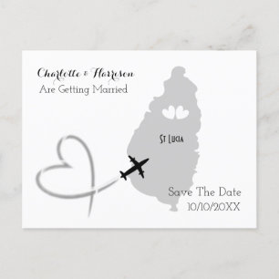 Carte Postale Faire-part Destination Mariages Sainte-Lucie Enregistrer La D