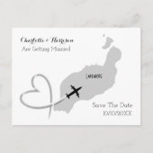 Carte Postale Faire-part Destination Tropical Lanzarote Espagne Mariage sur (Devant)