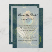 Carte Postale Faire-part Détail artistique Plume de paon Enregistrez la dat (Devant / Derrière)