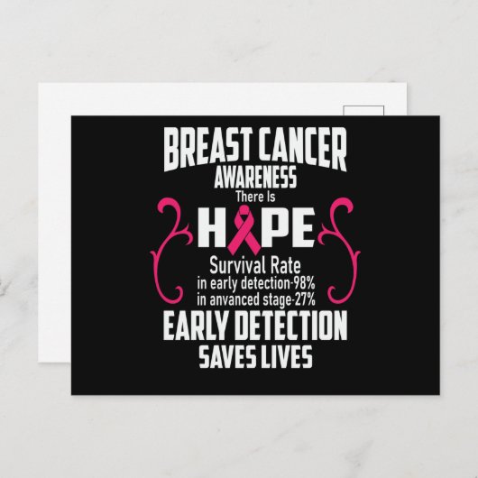 Carte Postale Faire-part Détection précoce Saves Vies Vies Cours de cancer  (Devant / Derrière)