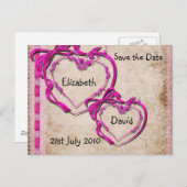 Carte Postale Faire-part Deux Coeurs ensemble (Devant / Derrière)