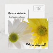 Carte Postale Faire-part Deux marguerites Changement d'adresse (Devant / Derrière)