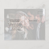 Carte Postale Faire-part Deux photos | Cœur blanc et modification de la dat (Dos)