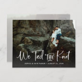 Carte Postale Faire-part Deux photos | Nous avons noué le nœud écriture man (Devant / Derrière)