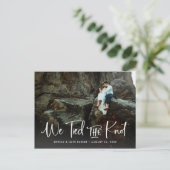 Carte Postale Faire-part Deux photos | Nous avons noué le nœud écriture man (Debout devant)