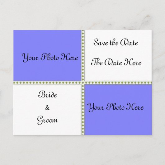 Carte Postale Faire-part Deux photos sauvez la date (Devant)