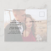 Carte Postale Faire-part Deux photos | Script Décontracté Enregistrer la da (Dos)