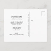 Carte Postale Faire-part Deuxième fille Photo merci Script Naissance (Dos)