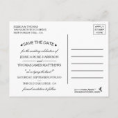 Carte Postale Faire-part Diamante Snowflake & Blue Ribbon Mariage d'hiver (Dos)