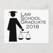 Carte Postale Faire-part Diplômé 2018 d'école de droit (Devant)