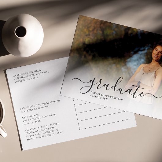 Carte Postale Faire-part Diplômé 2025 Photos Modernes Grad