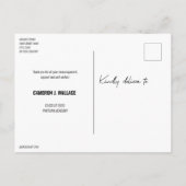 Carte Postale Faire-part Diplômé avec photo personnalisé MERCI (Dos)