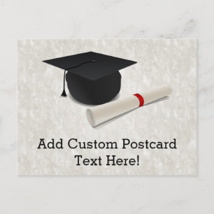 Carte Postale Faire-part Diplôme de chapeau de graduation personnalisable