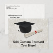 Carte Postale Faire-part Diplôme de chapeau de graduation personnalisable (Devant / Derrière)