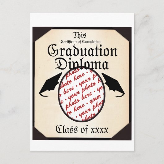 Carte Postale Faire-part Diplôme de Diplôme de Diplôme Cadre photo (Devant)