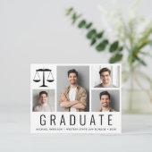 Carte Postale Faire-part Diplômé de la faculté de droit moderne 5 Photo (Debout devant)