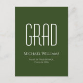 Carte Postale Faire-part Diplômé de la promotion 2024 vert Simple  (Devant)