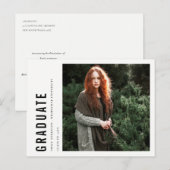 CARTE POSTALE FAIRE-PART DIPLÔME DE PHOTOGRAPHIE MODERNE ET MODERNE (Devant / Derrière)