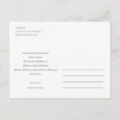 CARTE POSTALE FAIRE-PART DIPLÔME DE PHOTOGRAPHIE MODERNE ET MODERNE (Dos)