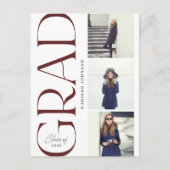 Carte Postale Faire-part Diplôme de typographie latérale 2022 3 Photo Fête (Devant)