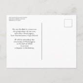 Carte Postale Faire-part Diplômé Élégant Moderne Simple 3 Photo Remise des (Dos)