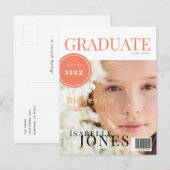 Carte Postale Faire-part Diplômé Magazine Photo Graduate (Devant / Derrière)