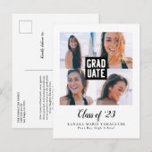 Carte Postale Faire-part Diplôme Moderne Bloc photo Collage Graduation (Devant / Derrière)