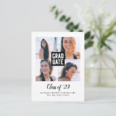 Carte Postale Faire-part Diplôme Moderne Bloc photo Collage Graduation (Debout devant)