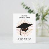 Carte Postale Faire-part Diplôme Personnalisé Drôle (Debout devant)