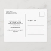 Carte Postale Faire-part Diplôme photo de script moderne (Dos)