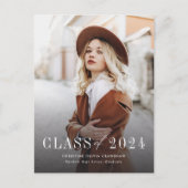 Carte Postale Faire-part Diplômé - Photo Lettrée à la main (Devant)