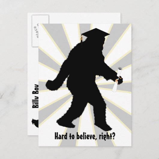 Carte Postale Faire-part Diplômé Sasquatch (Devant / Derrière)